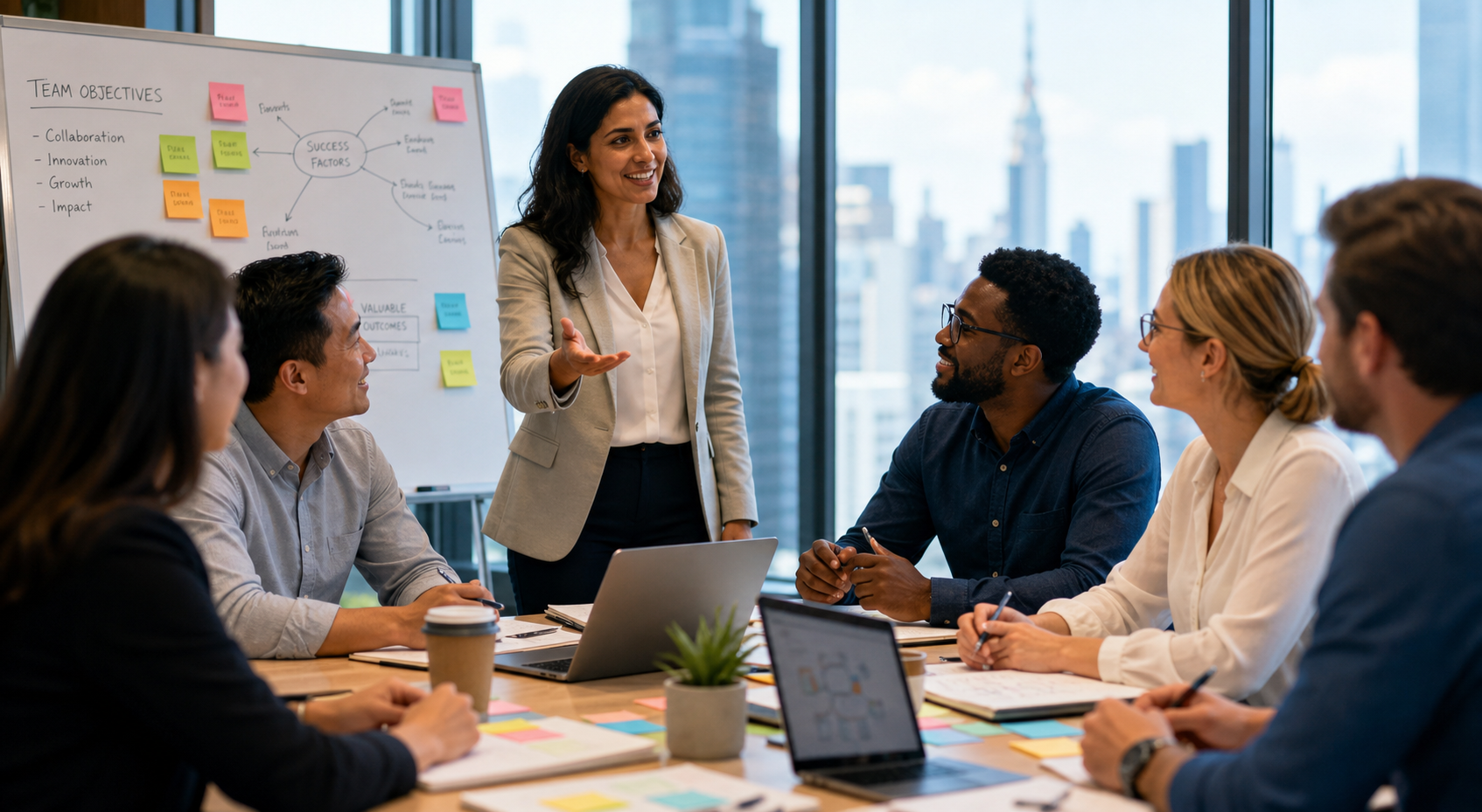 Business people at a meeting